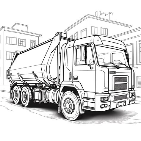 Coloring Pages Set Of Garbage Truck And Different Types Of Coloring Library