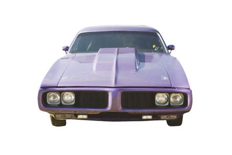 Purple Muscle Car Front View Stock Photo Image Of Hotrod Front 7424606