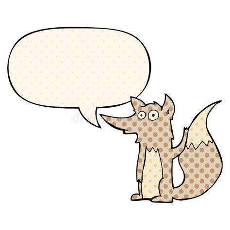 A Creative Cartoon Wolf And Speech Bubble In Comic Book Style Stock