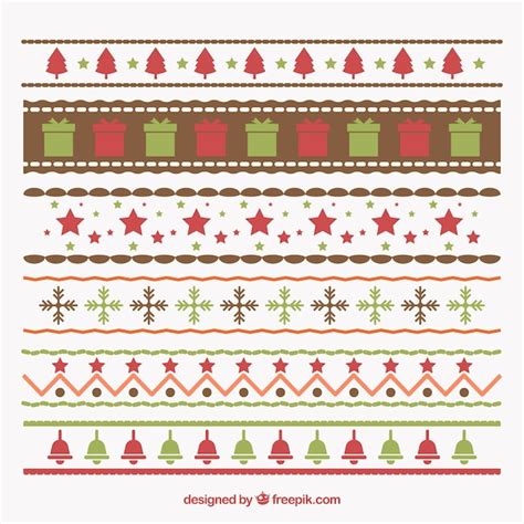 Free Vector Pack Of Beautiful Decorative Christmas Borders