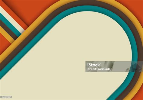 Abstract Minimal Rounded Lines Stripes Retro Color Style Background
