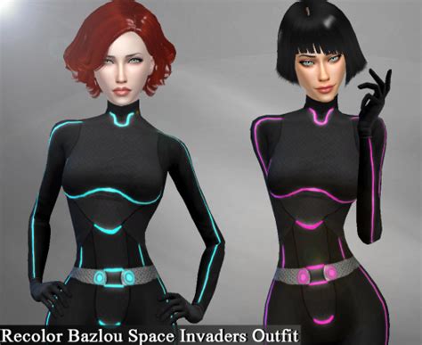 Deep Spase Recolor Bazlou Space Invaders Outfit Sims 4 Mods Clothes