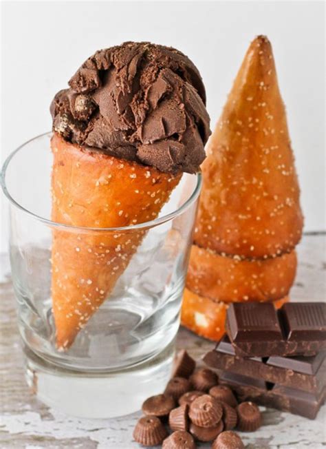 16 Ice Cream Cone Recipes Pretzels Ice Cream Delicious Chocolate Ice Cream Cones Recipe