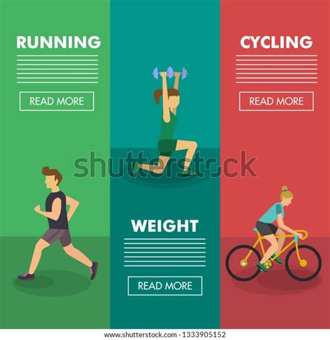healthy lifestyle banner colored webpage style stock vector royalty free 1333905152 shutterstock