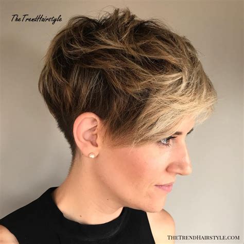 Mussed Up Layered Pixie With Highlighted Bangs Pixie