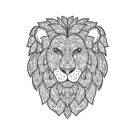 Premium Vector Lion Head Line Art Illustration
