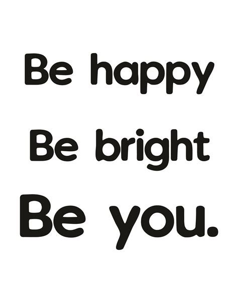 Be Happy Be Bright Be You Printable Wall Art Poster Free