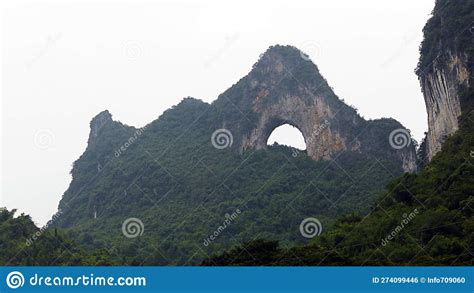 View Of Moon Hill Yangshuo China Stock Photo Image Of Scene