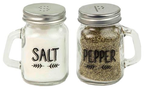 Salt And Pepper Mason Jar Set Contemporary Salt And Pepper Shakers