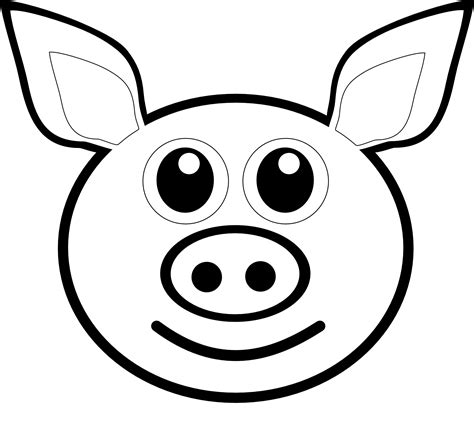 Black And White Cartoon Pig Clipart Best