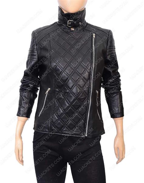 Black Quilted Motorcycle Jacket For Womens On Ujackets