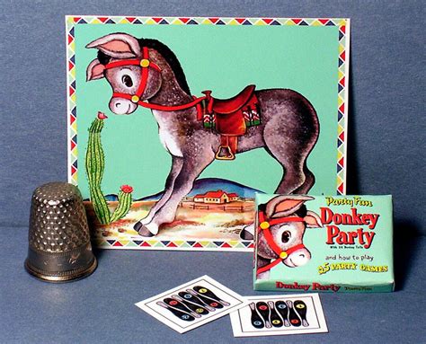 Pin The Tail On The Donkey Party Game Dollhouse Miniature 112 Scale