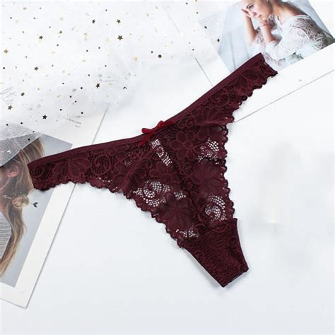 〖toto〗thongs For Women Hollow See Through Lace Thongs Women Underwear