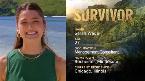 Sarah Wade Survivor44 Cast Bio New Season Wednesdays Youtube