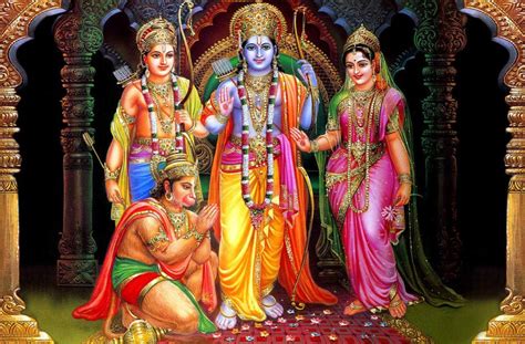 Lord Sita Rama Lakshamana Bharatha Sathrukana And Hanuman Hd