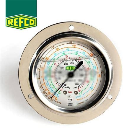 Mr 205 Ds Refco Low Pressure Gauge With Oil For R22 R134a R404a R407c