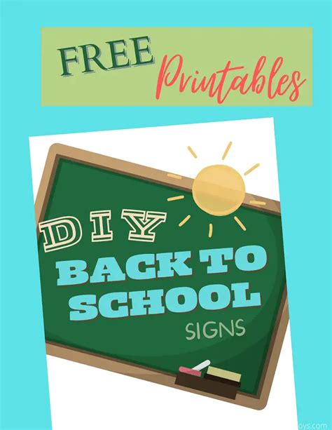 Printable Back To School Signs My Boys And Their Toys