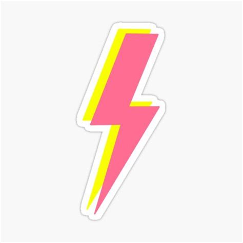 Preppy Lightning Bold Pink And Neon Yellow Sticker By Suusck Preppy