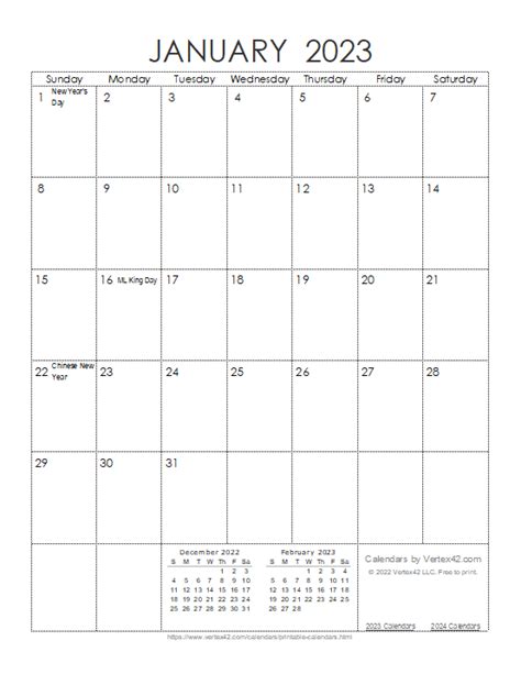 Printable Calendar 2023