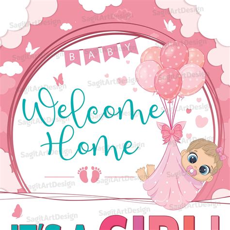 Baby Girl Welcome Home Instant Download Newborn Birth Etsy