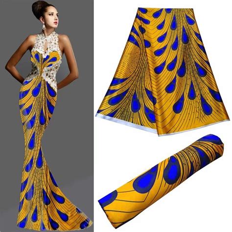 Yellow Silk Fabric African Print Fabrics 5yard Per Lot African Fabric Wholesale High Quality