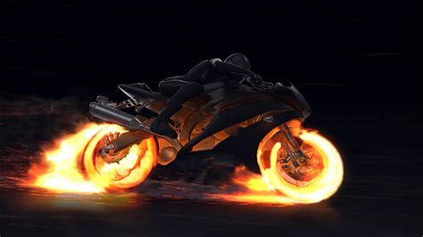 پروژه افترافکت نمایش لوگو با موتور سیکلت آتشین Motorcycle Fire Reveal • مخزن ودره