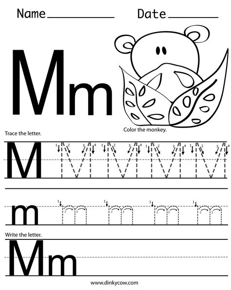 Kindergarten Letter M Worksheets Find And Color Kidzezone Letter M Is