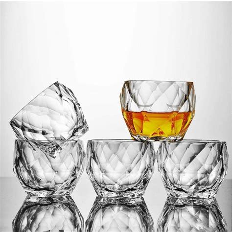 Vintage Clear Glass Diamond Shaped Whiskey Glasses Diamond Etsy