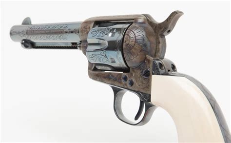 Western Style Engraved Colt Saa Revolver 44 40 Cal 4 34 Barrel
