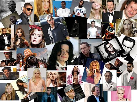 Cantantes Collage Fergie Celin Dion Acomodador Mj Eminem Orbita