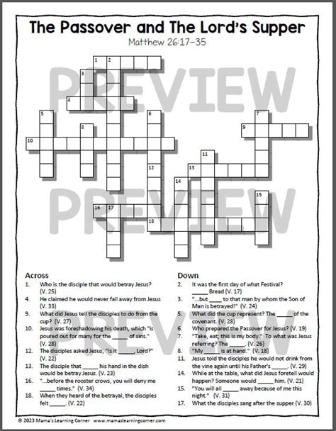 Christian Easter Crossword Puzzles Made By Teachers