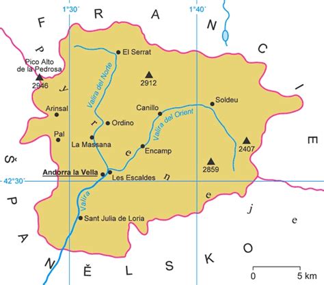 The location of andorra on a map: Andorra