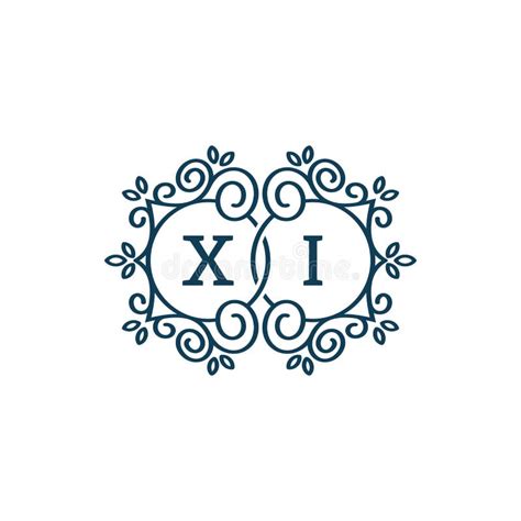 Xi Logo Letter Flourish Swirl Symbol Design Stock Vector Illustration