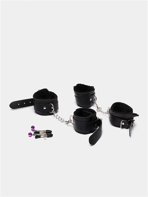 Набор БДСМ аксессуаров для связывания 10 предметов 4 цвета наручники плетка кляп за 837
