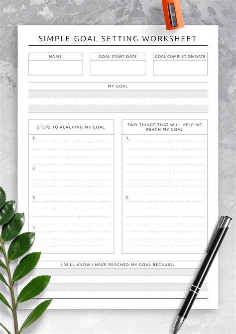 Free Printable Goal Planning Sheet
