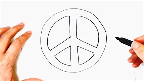 How To Draw Peace Symbol Peace Symbol Easy Draw Tutorial Youtube