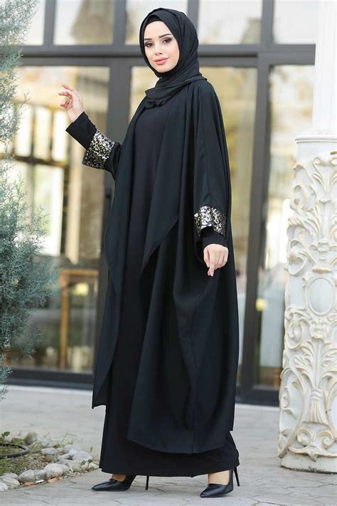 nayla collection black hijab turkish abaya 8976s