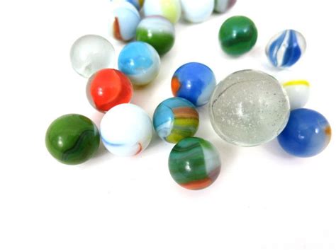 Vintage Marbles Large Clear Glass Marble Small Colorful Swirl Etsy