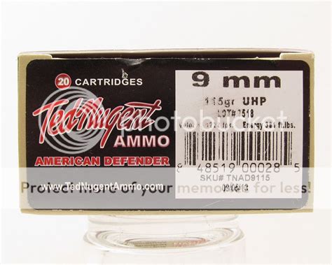 Pocket Guns And Gear Ted Nugent Ammo 9mm American Defender 115 Grain