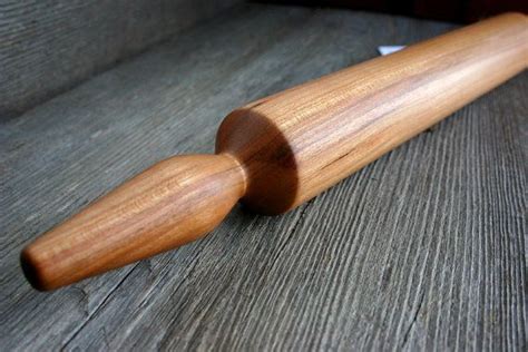 Solid Wood Rolling Pin Unique Handle Shape Cherry Maple Made To Order Rolling Pin Solid