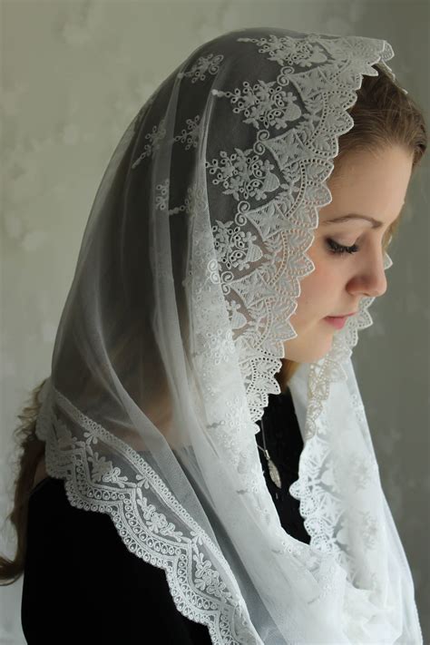 Evintage Our Lady Of The Doves Lace Infinity Mantilla Chapel Veil