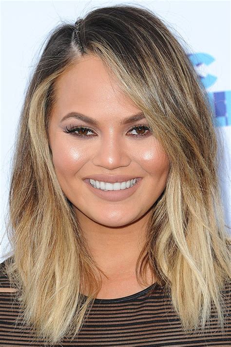 Chrissy Teigen Before And After Sassy Hair Face Hair Hair Color