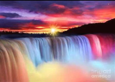 Rainbow Waterfall Painting By Belinda Threeths