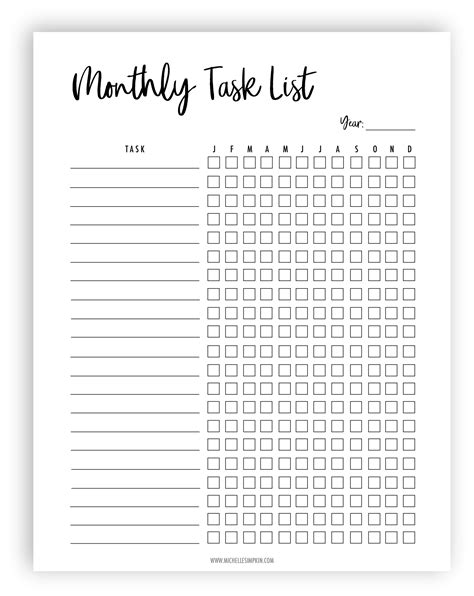 Organize All Your Monthly Tasks With This Free Printable List I Always