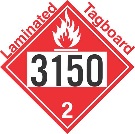 Flammable Gas Class 2 1 UN3150 Tagboard DOT Placard