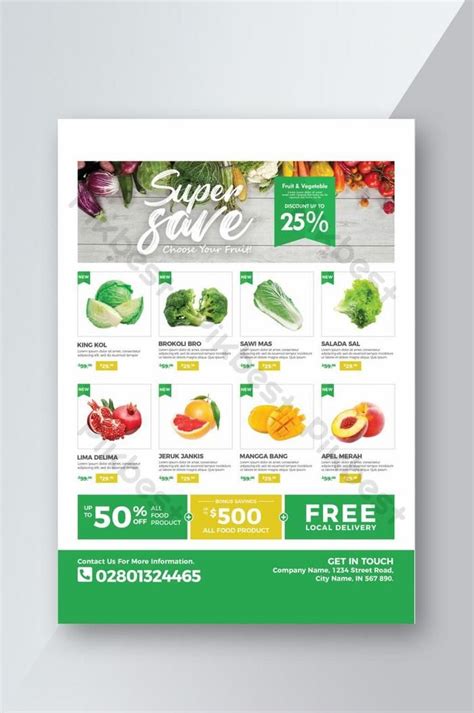 Supermarket And Grocery Catalog Flyer For Promotion Of Your Business