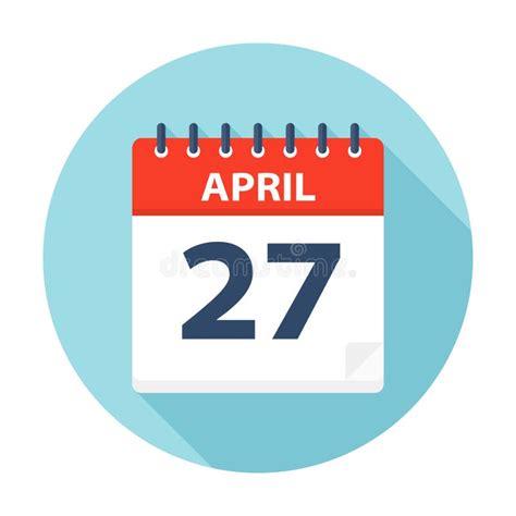 April 27 Calendar Icon Stock Illustration Illustration Of Page