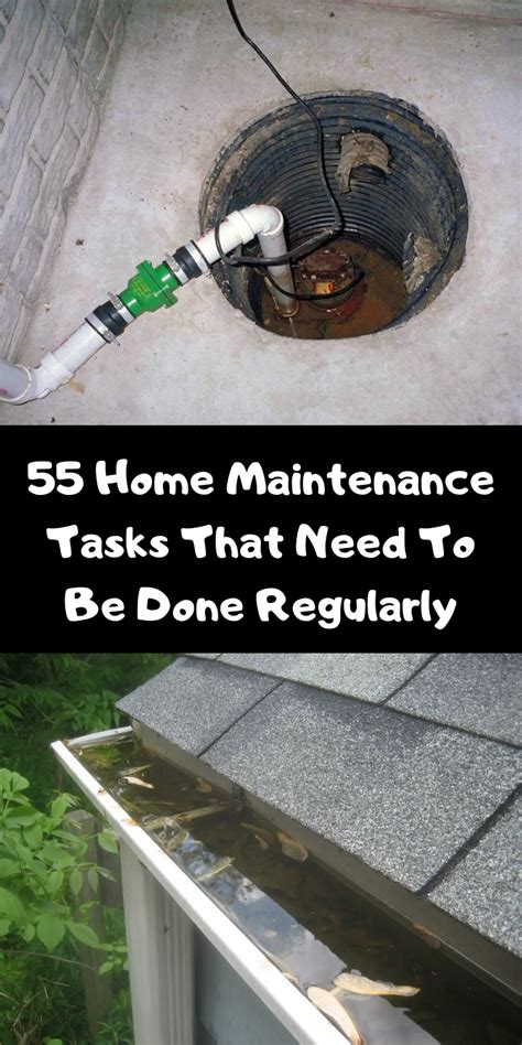 A Drain With The Words 55 Home Maintenance Tasks That Need To Be Done