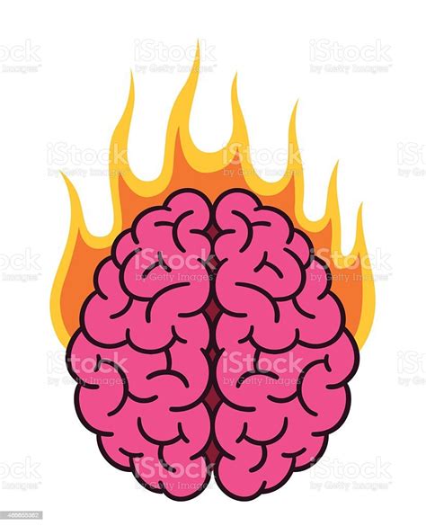 Burning Brain Stock Illustration Download Image Now Brain Fire