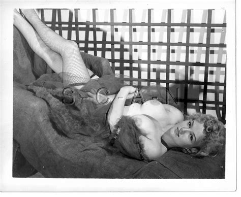Original Vintage S S Nude Rp Endowed Woman Fishnet Stockings
